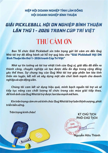 Giải Pickleball lần 1 - Cúp Trí Việt 